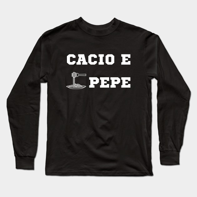 Cacio e pepe italian pasta - food Long Sleeve T-Shirt by Rubi16